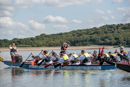 People Rowing on Bewl Lake