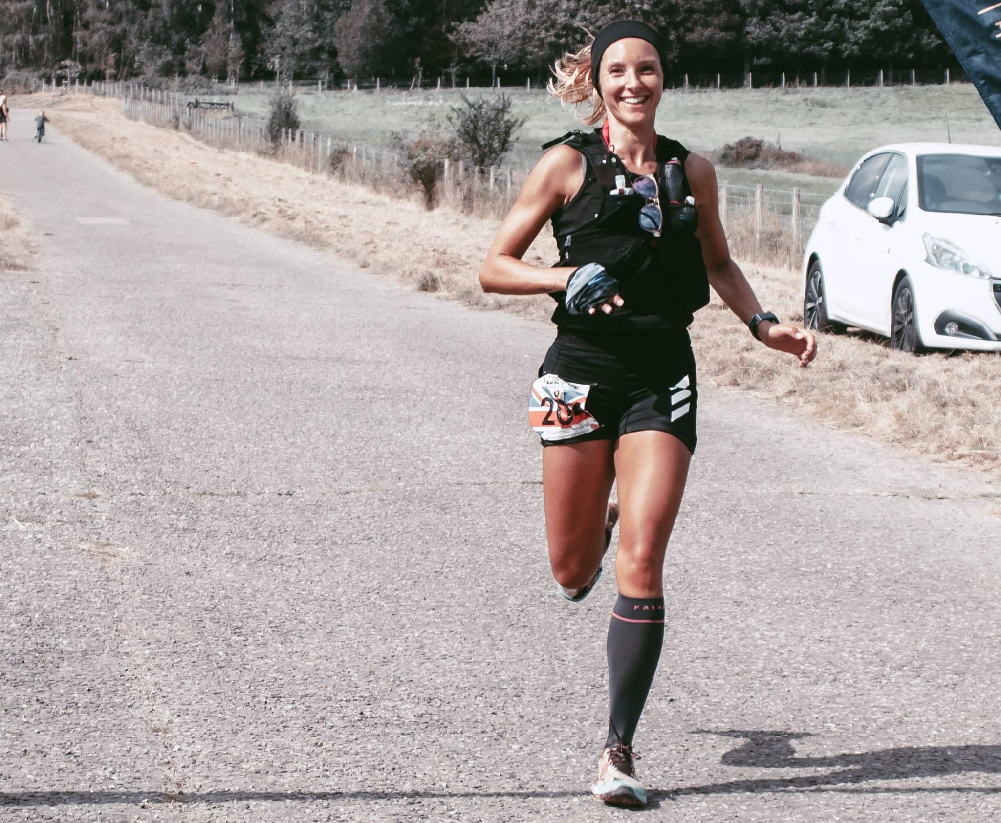 Woman running a marathon