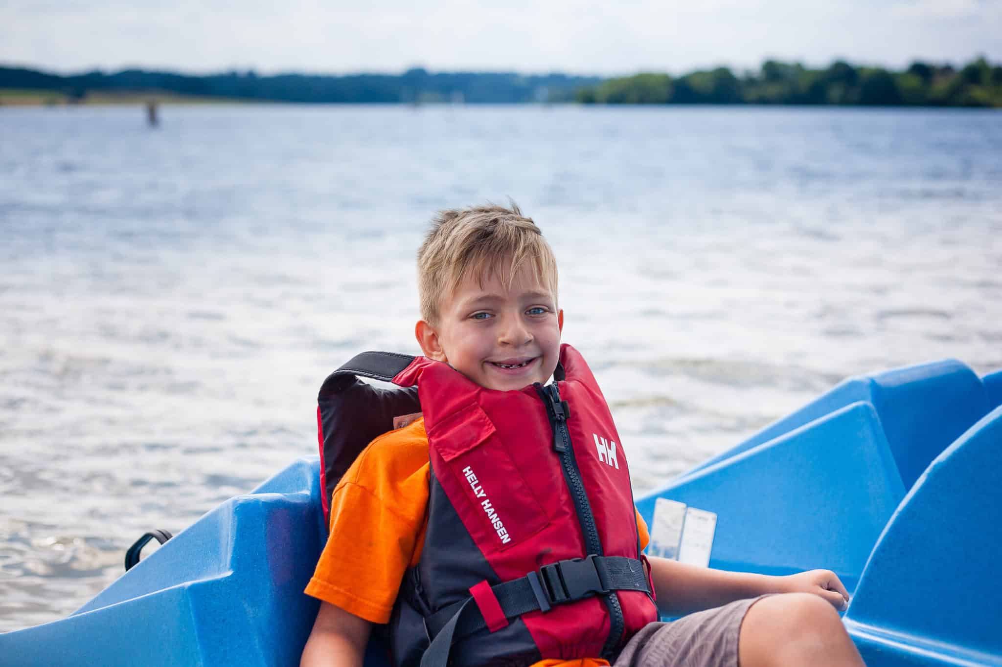 Kid on pedalo