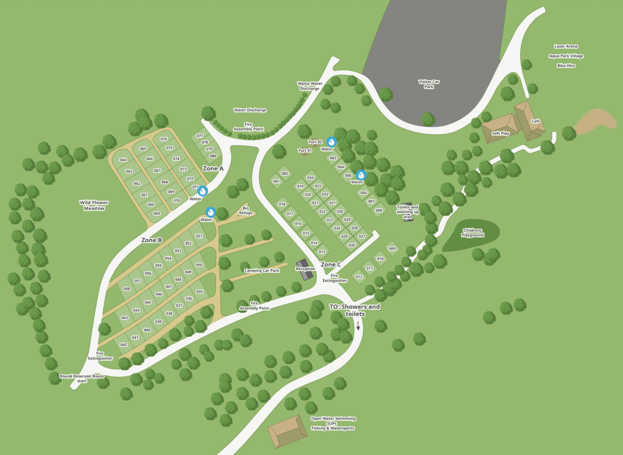 Map of the bewl water camping area