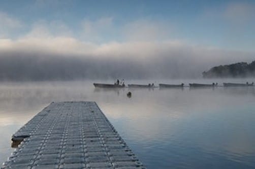 Boats in mist