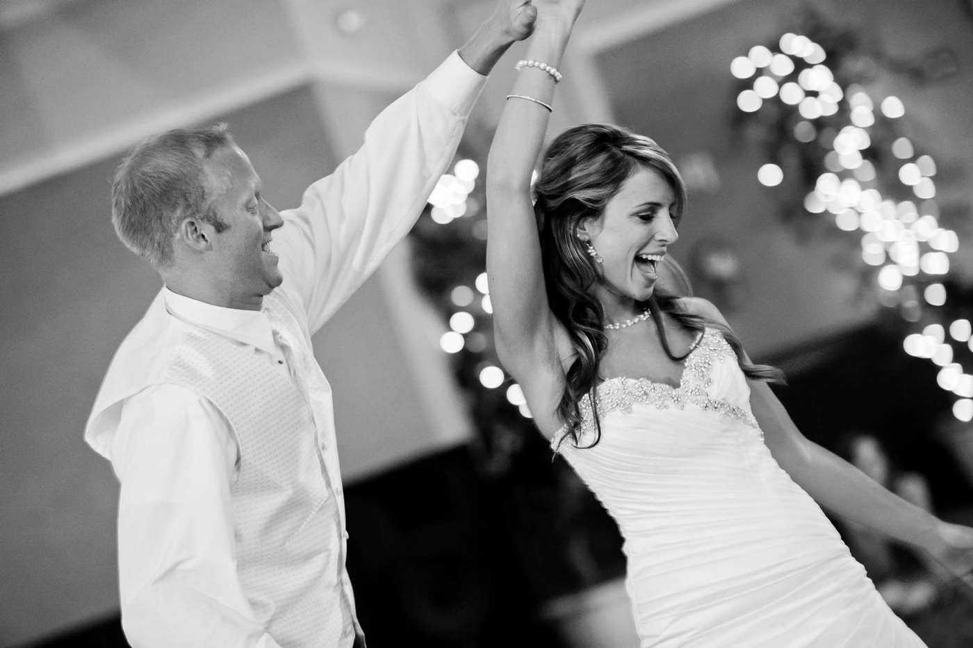 Couple having their first dance at a wedding