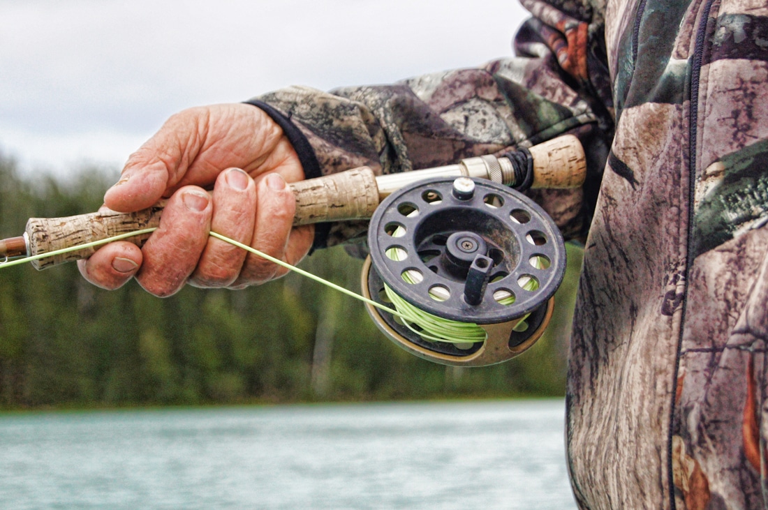 Fly fishing close-up