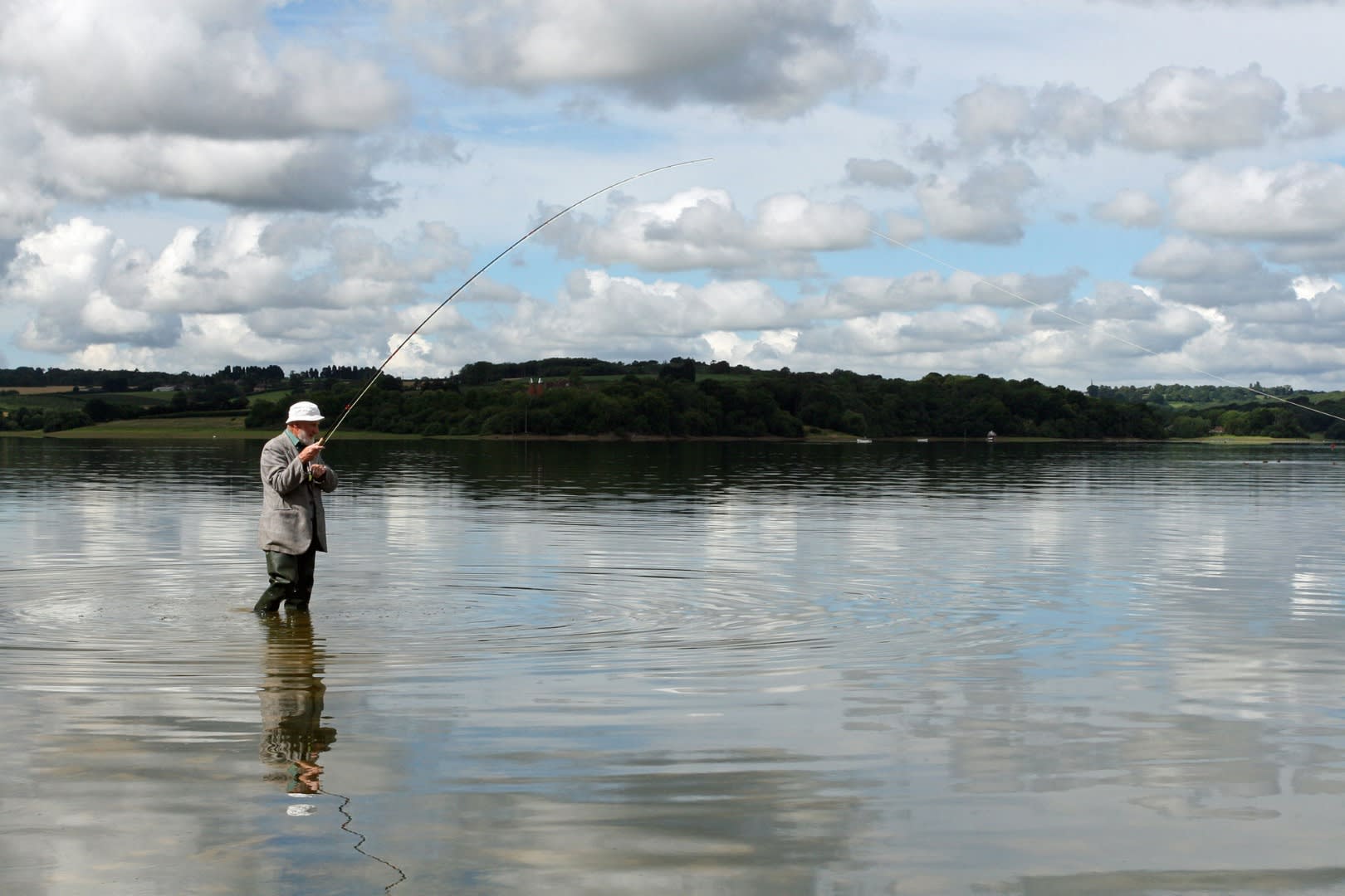 Man fishing at bewl water