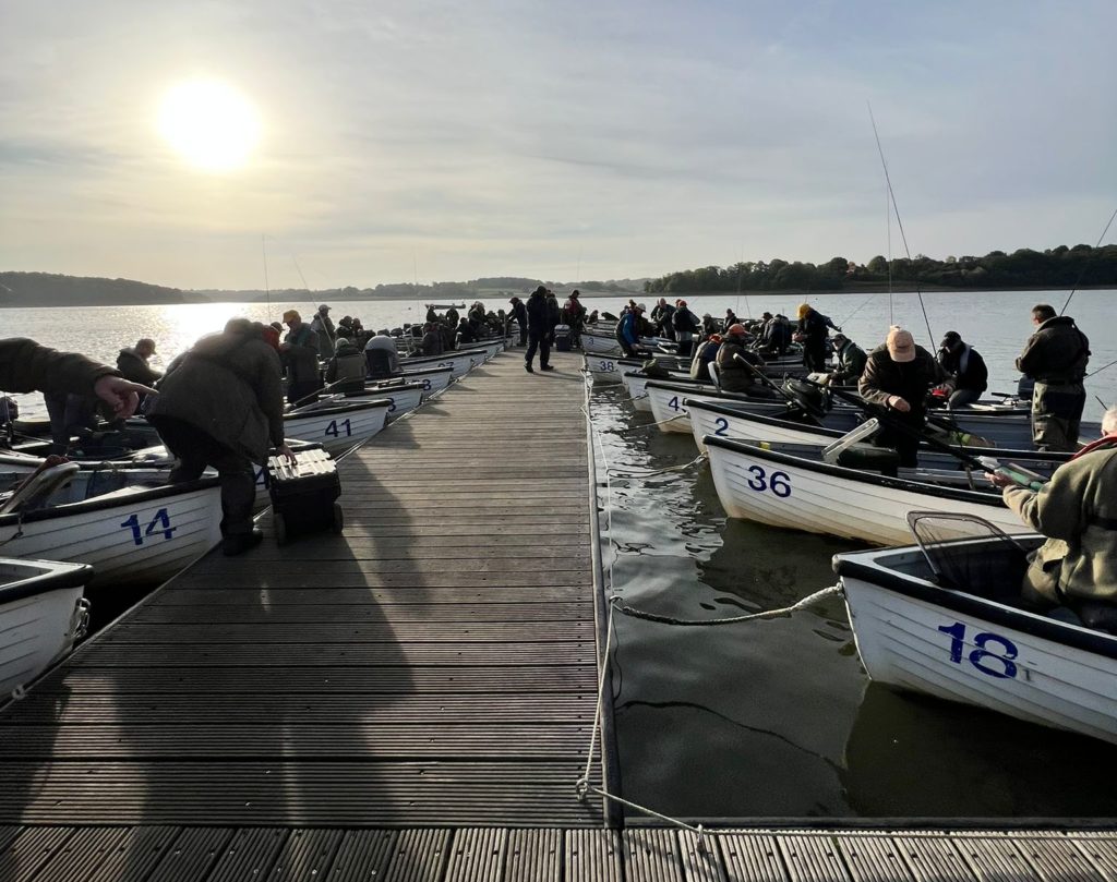 People preparing to go fishing at Bewl Water