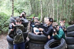 Kids participating in Laser Challenge