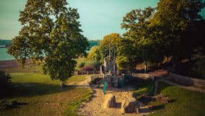 Drone image of the adventure play area