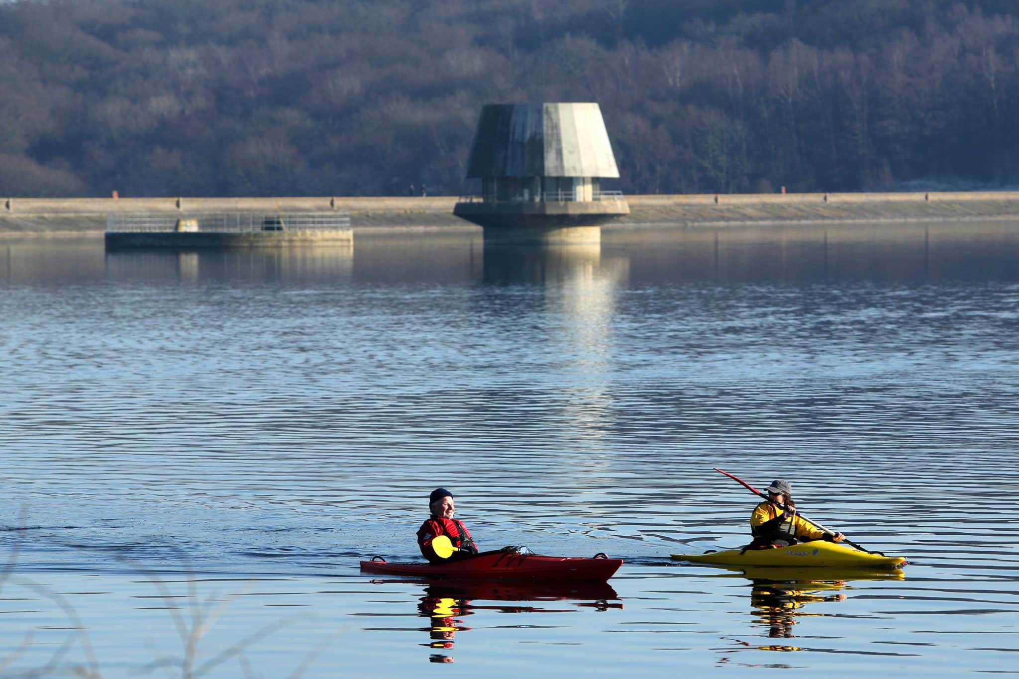 Two People Kayaking on bewl water